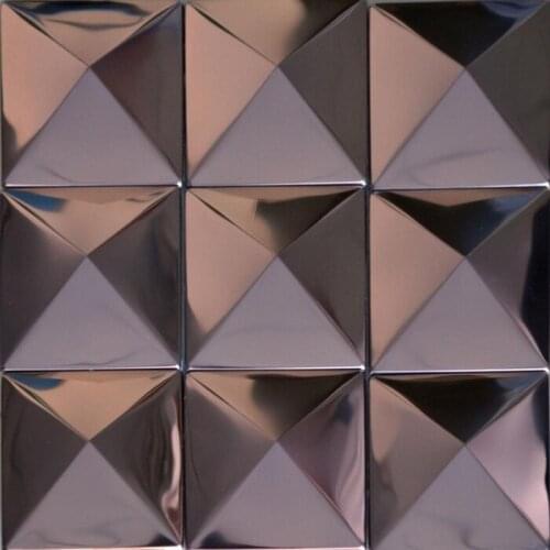 Purple color pyramid pattern stainless steel metal mosaic tile for kitchen backsplash tiles bathroom shower tile wall tiles