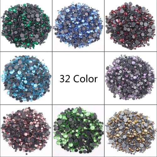 Ss6-ss30 Mix Size Flatback Rhinestones Crystals Glass Strass Diy Crafts Stones And Crystals Glue Hotfix Rhinestones For Clothes