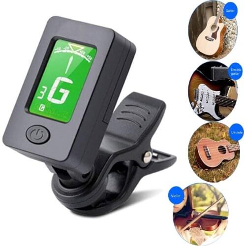 Clip-On Digital Guitar Tuner Mini Tuner for Guitar Ukulele 360 Degree Rotatable Electronic Tuner LED Display for Violin Part