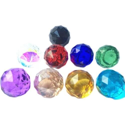 100pcs/lot Mixed Colors 20mm Crystal Faceted Chandelier Balls Nice Glass Sphere for Beads Curtain Pendants Window Suncatchers