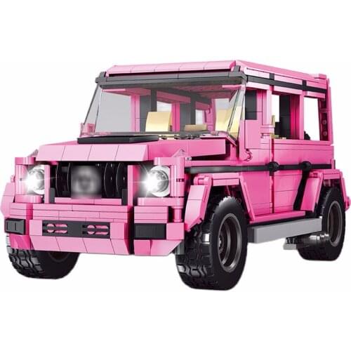 Pink Car Toy Blocks New Speed Champion Supercar Off-road Vehicle Business Car Building Blocks Christmas Gift