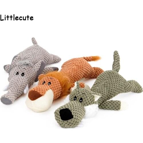 Pet Dog Puzzle Toy Animal Shape Lion Elephant Sound Chew Three Colors Interactive Puppy Toys Christmas Pet Toys