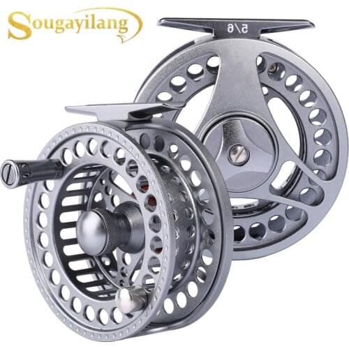 Sougayilang 5/6 Fly Fishing Reel Lighter Cutting Fishing Reel Casting Aluminium Fly Fishing Wheel Fishing Tackle Max Drag 11kg