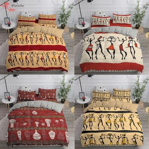 African Woman Bedding Set Duvet Cover Twin Full Queen King Size Comforter Bedclothes 2/3Piece 240/220/135/150 Bed Cover Dropship