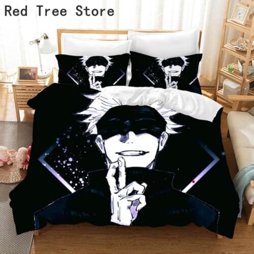 Jujutsu Kaisen Bedding Set Japan Anime Cartoon Duvet Cover Sets Comforter Bed Linen Twin Queen King Single Size Dropship Gifts