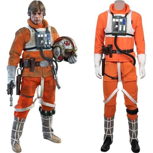 Star Cosplay Wars Luke Skywalker Pilot Cosplay Costume Jumpsuit Uniform Outfits Halloween Carnival Suit