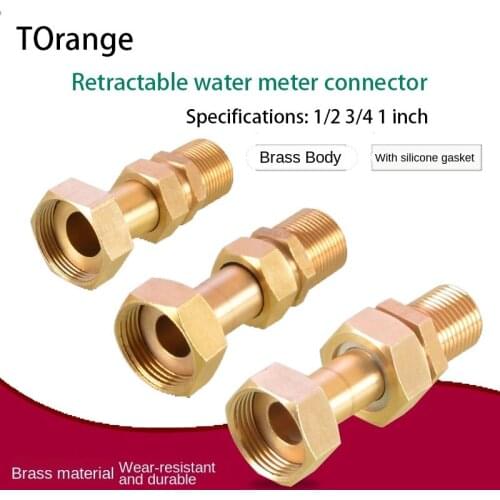 Copper joint retractable 1/2inch to 3/4inch 1 inch water meter union joint inside and outside wire to water pipe accessories