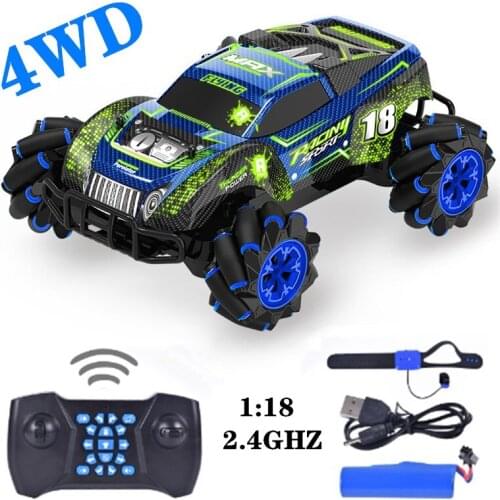 New RC Car 1:12 4WD Gesture Sensing Dual RC 2.4G 4CH Stunt Drift Light Music Dancing RC Car Deformation Climbing Car Kids Toys