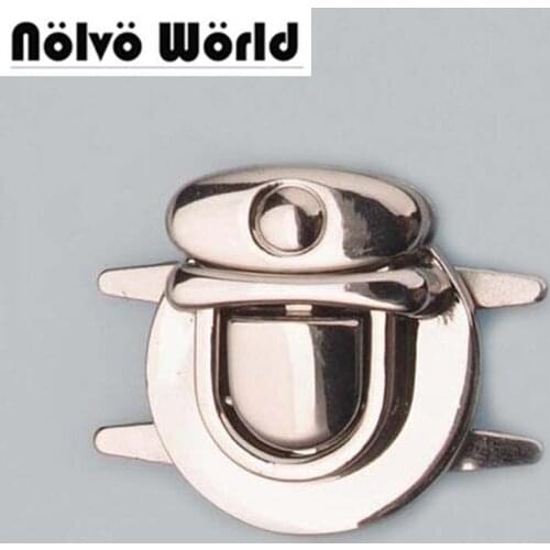 20pcs 25*35mm (1 inch) bags polished silver push lock metal fitting hardware case press locks crafte