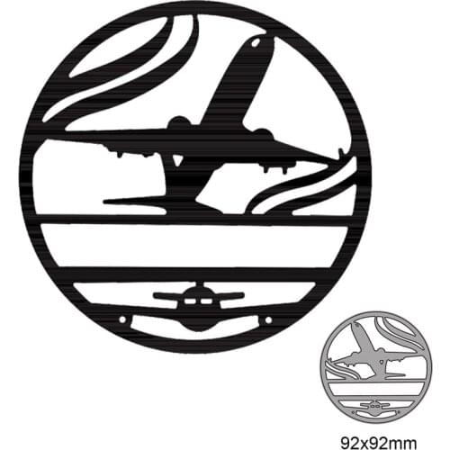 Metal Cutting Dies Aviation Plane Round Frame For DIY Scrapbooking Decorative Card Making Embossing Craft 2021 New
