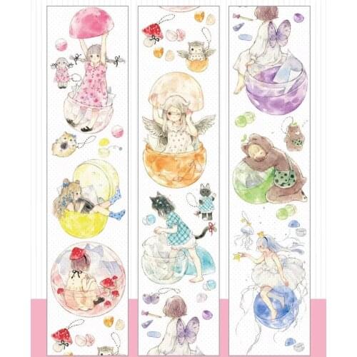 Lovely Egg Girl Washi Masking Tapes Bullet Journal DIY Scrapbooking Decorative Stickers