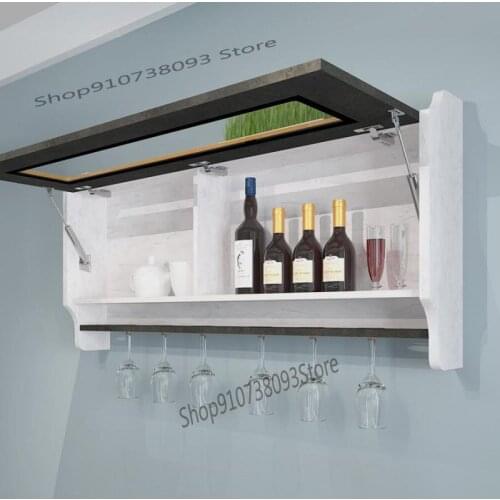 Minimalist Hanging Wall Wine Cabinet Wine Rack Solid Wood Wine Glass Rack Modern Simple Restaurant Hanging Cabinet Wall Shelf