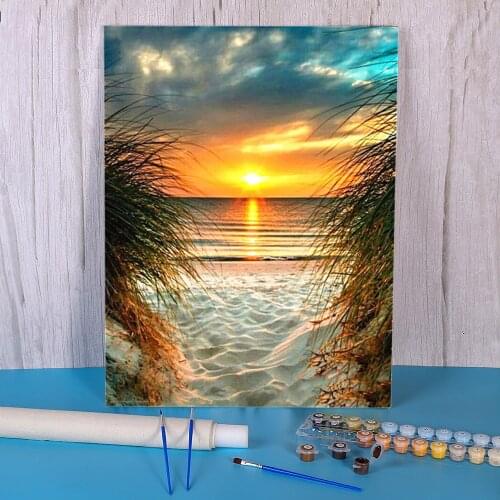 Landscape Waterfall Coloring By Numbers Painting Complete Kit Oil Paints 50*70 Boards By Numbers Loft Picture For Wholesale