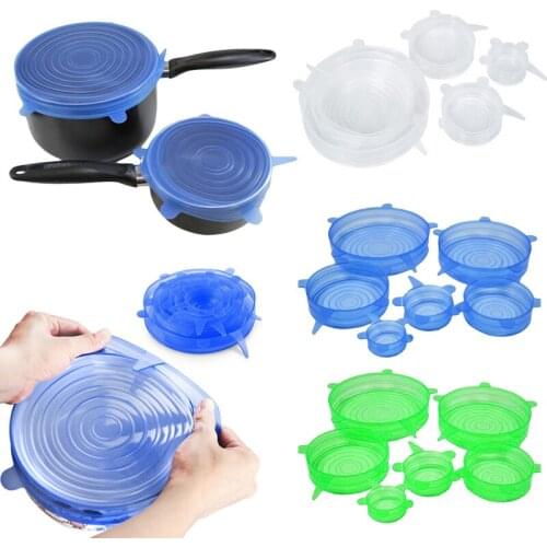 6 Piece Set / Set Of Silicone Cover Food Plastic Wrap Home Fresh Bowl Cover Seal Cover Reusable Cover Kitchen Tools