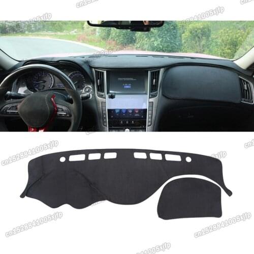 Lsrtw2017 Car Dashboard Cover Mats Avoid Light Pad Instrument Desk Carpets for Infiniti Q50 2014 2015 2016 2017 2018 2019 2020