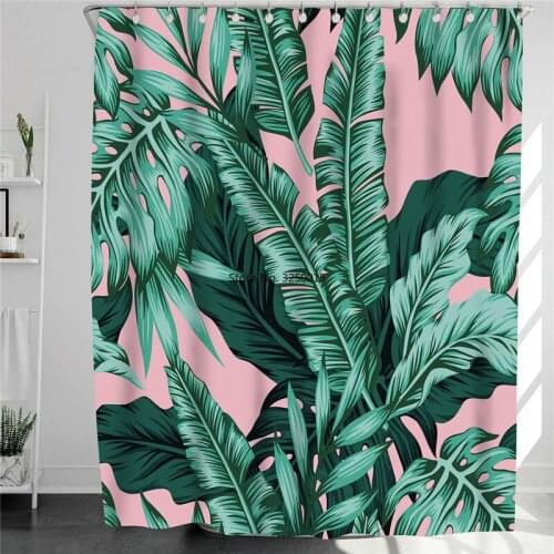 Fresh Home Design Shower Curtain Flower Plant Waterproof Polyester Curtains Bathroom Decoration Bath Shower Supply douchegordijn