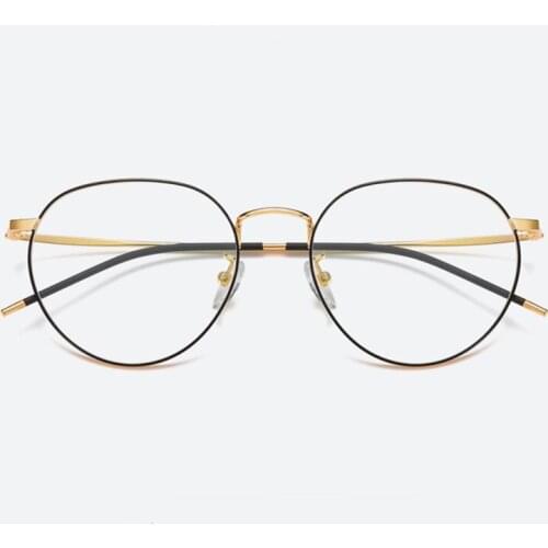 OEYEYEO New Metal Ultra Tough Anti Blue Light Eyeglasses Mens Literary Retro Frame Ladies Light And Comfortable Myopia Eyewears