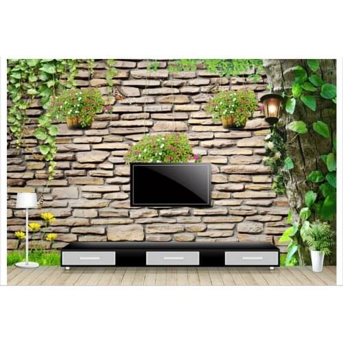 Custom photo wallpaper 3d wall murals wallpaper Vines tree TV setting wall stone wall paper 3 d mural wallpaper home decoration