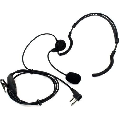 Walkie Talkie Behind The Head Headset With In Line Big PPT Push TO Talk For Kenwood And Baofeng UV-5R KG-UVD1