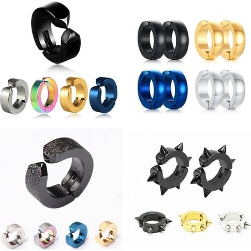 Earrings 2021 Trend Fashion Ear Clip Fake Piercing Unisex Punk Styles Street Pop Hip Hop Stainless Steel Statement Jewelry