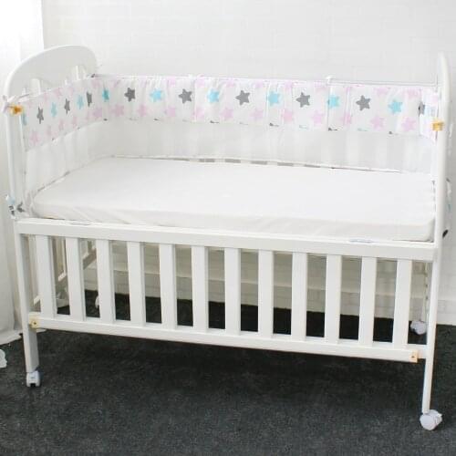 1 Pcs Mesh Crib Bumpers Breathable Star Crown Tree Cloud Baby Bedding Crib Liner Baby Cot Bed Around Protector