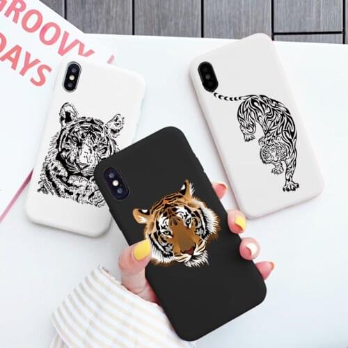 Tiger Phone Case For iPhone 7 8 Plus X XR XS 11pro MAX 6 6s Plus SE 2020 Fashion Animal Silicone Back Cover Fundas Shell