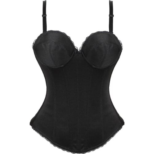 Wedding Corset Lace Plus Size Spaghetti Straps Black White Sexy Bridal Lingerie Women Body Shaperwear Tops
