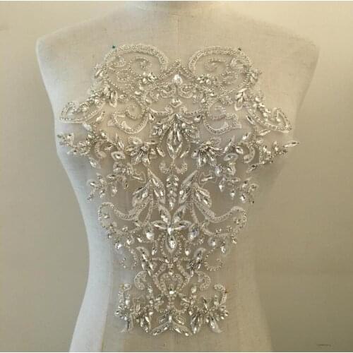 Gorgeous Rhinestone Crystal Applique For Bridal Accessories Wedding Dress Sash Haute Couture Costume Embellishment
