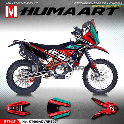 HUMAART Motorcycle Graphics Vinyl Wrap Kit Stickers Backgrounds Décor Kit for 690 Adventure Rally Raid EVO2, 3M