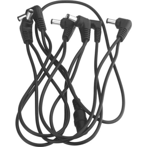 Vitoos 6 Ways Electrode Daisy Chain Harness Cable Copper Wire for Guitar Effects Power Supply Adapter Splitter black