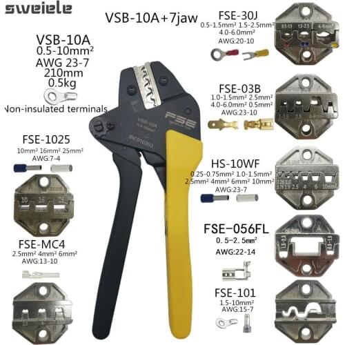 High-quality Crimping Pliers VSB-10A 7 Jaws Kit High Precision Terminal Crimp Self-adjusting Tools Terminal Crimping Combination