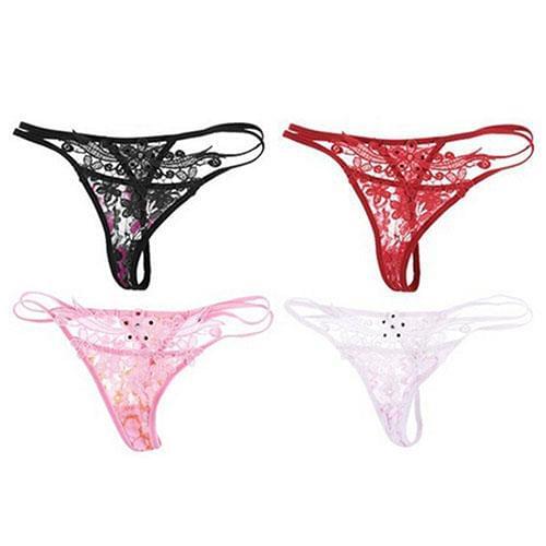 Women Sexy Lace Hollow Thongs G-string Briefs Panties Knicker Lingerie Underwear Christmas Gift 6YVM