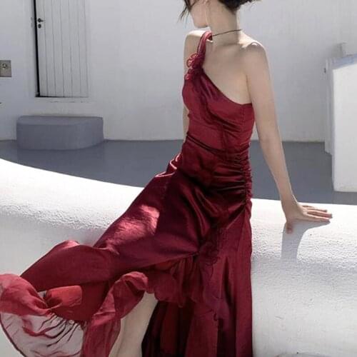 French Vintage Midi Dresses Women Sleeveless Elegant Sexy Dresses Korean Style Evening Party Dresses Females 2021 Summer Chic