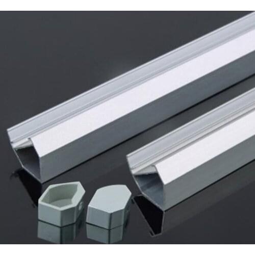 1-20pcs led profile aluminum 45 degree corner led profile channel aluminum profile for led strip bar channel