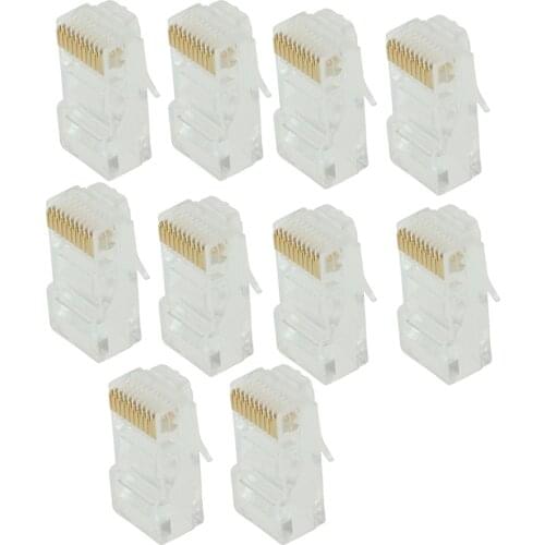 10 Pack Keystone Jack CAT5 White Network Ethernet Punchdown 10P10C RJ50