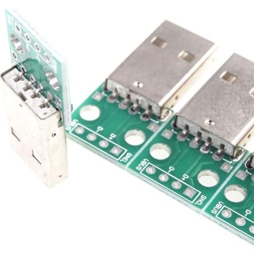 10pcs DIY USB 2.0 Type A Male Plug to DIP 4 Pin Through Holes PCB Adapter Connector 2.54 mm Soldered Converter