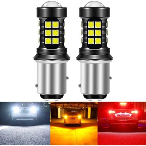 2X P21W led 1156 T20 W21/5W 7443 P21/5W 1800LM W21W Car Bulb 7440 BA15S BAY15D PY21W Auto DRL Light White 1157 LED Brake Light