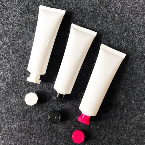 300pcs/lot 50g 50ml White Empty Plastic Squeeze Bottle Cosmetic Facial Cleanser Hand Cream Soft Tube