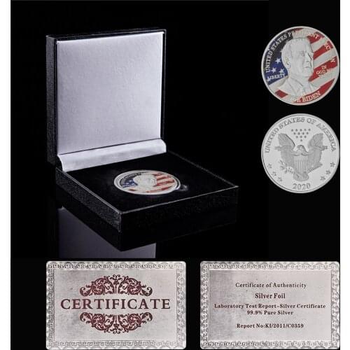 The 46th USA President Joe Biden 2020 Collectible Gold/Silver Plated Commemorative Token Coin W/ Box Display