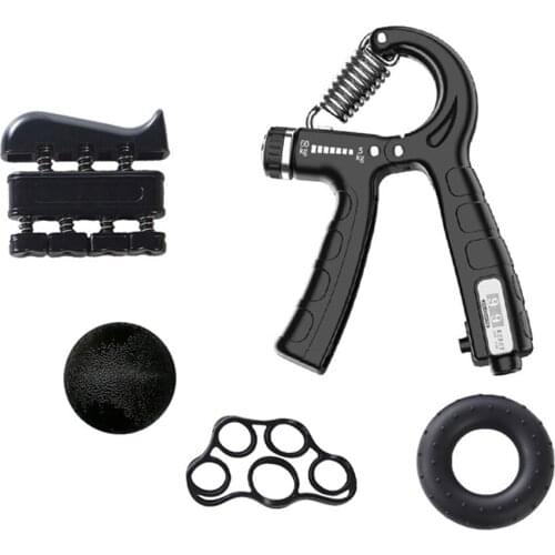 5 Pcs/Set Gym Fitness Adjustable Hand Grip Set Muscle Recovery Hand Gripper Trainer Hand Strength Sports Fitness Tools