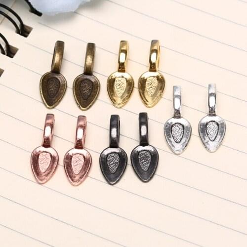 50pcs 21*8mm Glue On Flat Pad Bails Pendants Charms Connector Jewelry Making Connector Hanger For Jewelry Making Hot