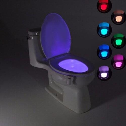 50 PCS Toilet Seat Lighting 8 Colors Motion Sensor Automatic Night Lamp Backlight Toilet Bowl Seat Sensor Light LED Toilet Lamp