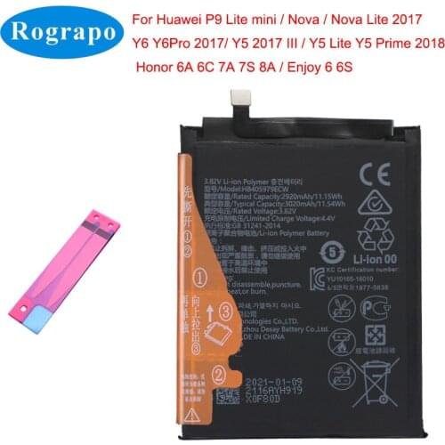 Battery HB405979ECW For Huawei Honor 6A 6C 6C Pro 7A 8A 8S Nova Nova Lite 2017 Plus Y5 2017 / 2019 Y5 Prime 2018 ( HB405979 4059