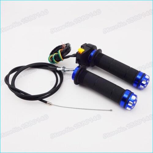 Throttle Cable Kill Switch Blue Handle Grips For 50cc 60cc 80cc Push Bike Motorized Bicycle Motorcycle