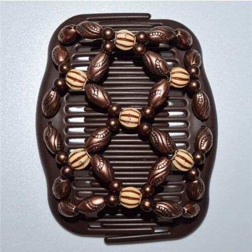 20 PCS/LOT royal pattern brown clasical beads COFFEE comb work lady hair accessory Easy to Use