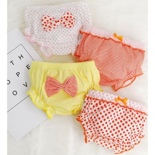 Infant Cotton Underwear Girl Pants Bow Tie Briefs Children Out Shorts Lace Pants Baby Underwear Cotton underwear A