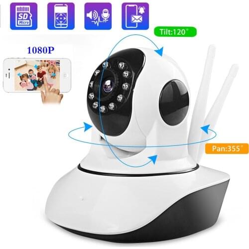 GEEKDE 1080P Wifi IP Camera Dual Antenna Camera Audio Record 360 Degrees 1MP 2MP Night Vision CCTV Surveill 16GB 64GB Card