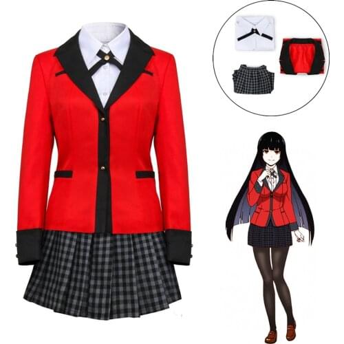 Kakegurui Compulsive Gambler Costume Yumeko Jabami Hyakkaou Momobami Kirari School Uniform Anime Cosplay Halloween Party Suits