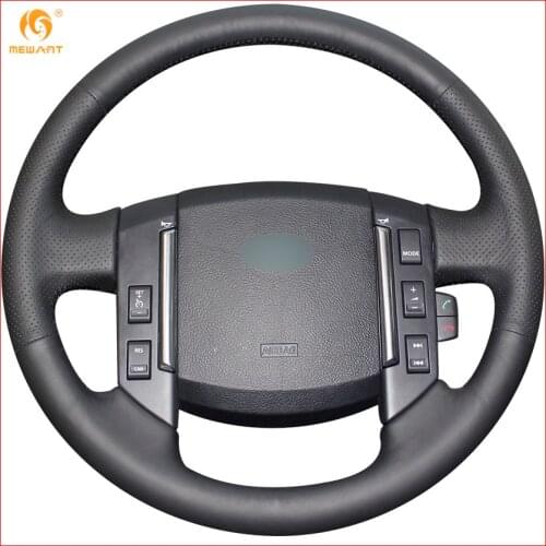 MEWANT for 2007 2008 2009 2010 2011 2012 Land Rover Freelander 2 LR2 Black Artificial Leather Car Steering Wheel Cover Interior