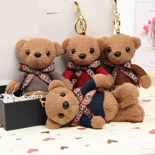 Cute Cartoon Animal Plush Keychain and Bag Pendant High Quality Leg Movable Teddy Bear